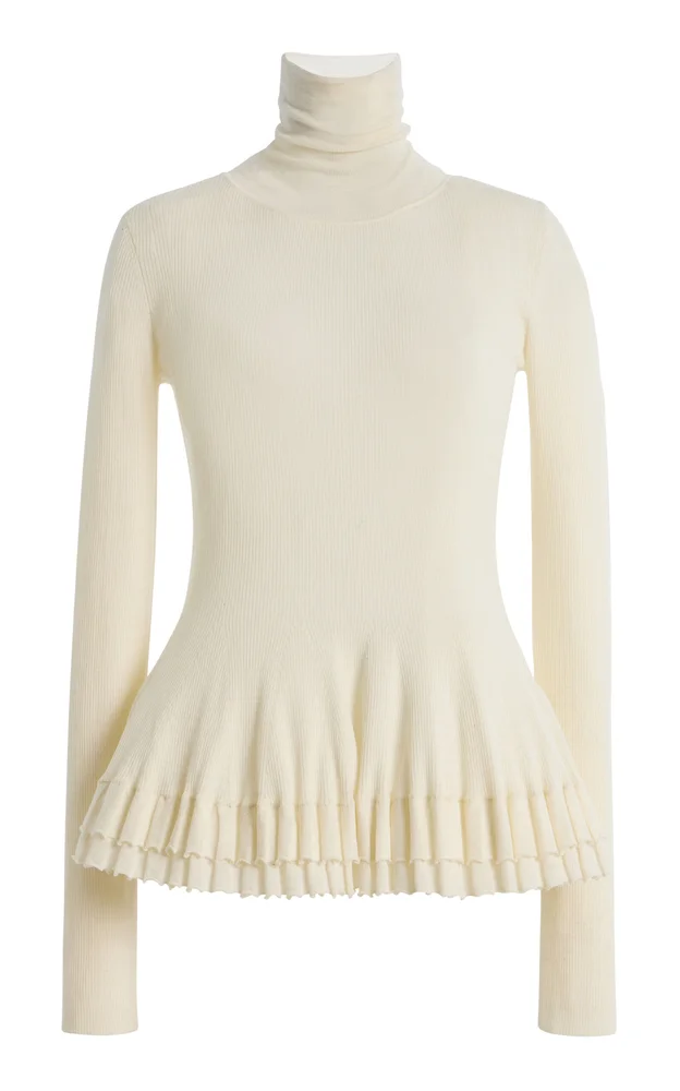 Merritt Turtleneck Wool-Silk Top