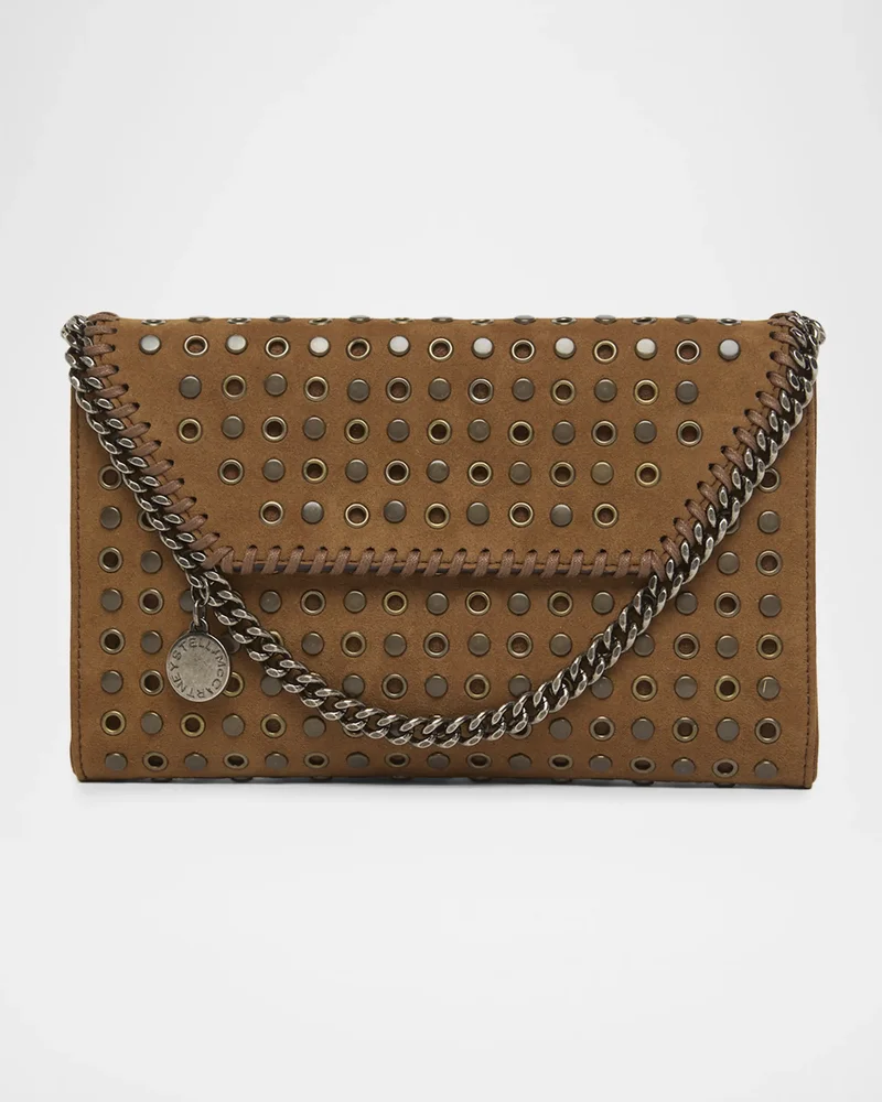 Falabella Studded Vegan Suede Wallet