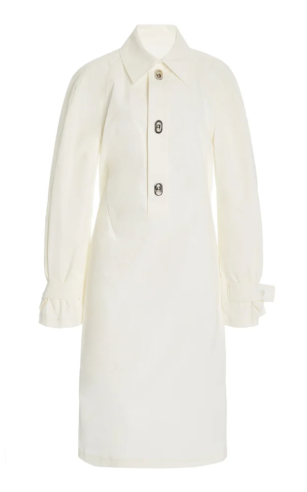 Cotton-Blend Midi Shirt Dress