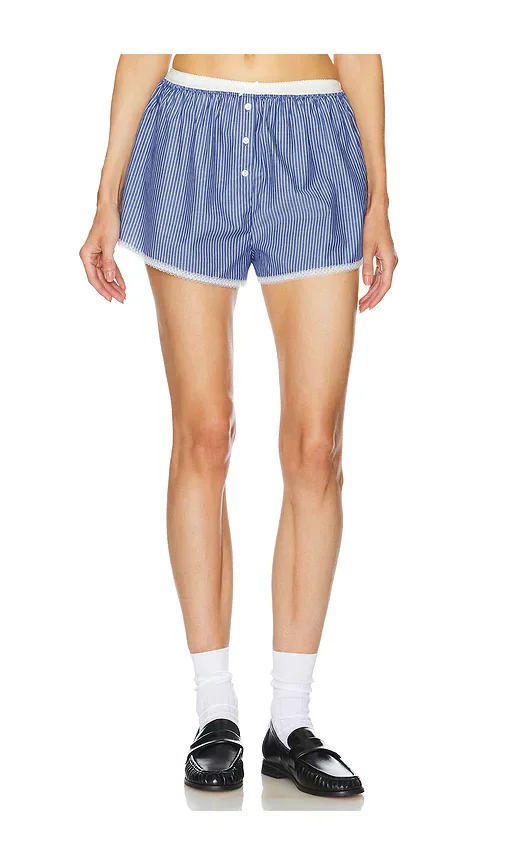 Pinstripe Poplin House Short Helsa