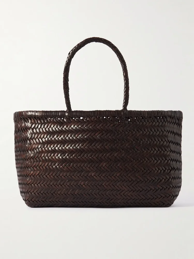 Bamboo Triple Jump woven leather tote