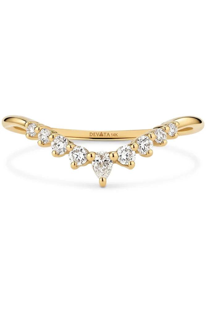 Chevron Lab Grown Diamond Ring in 14K Gold