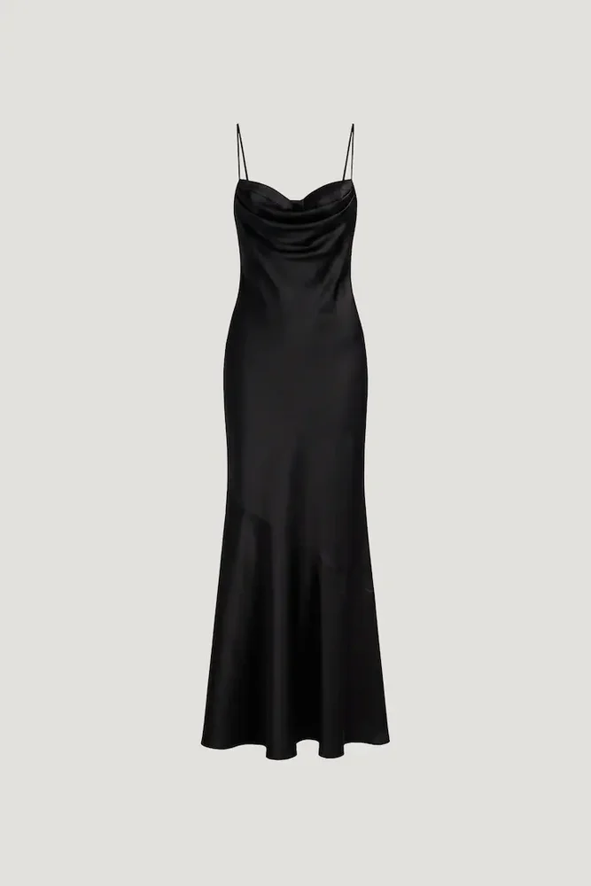 Bustier Satin Maxi Dress