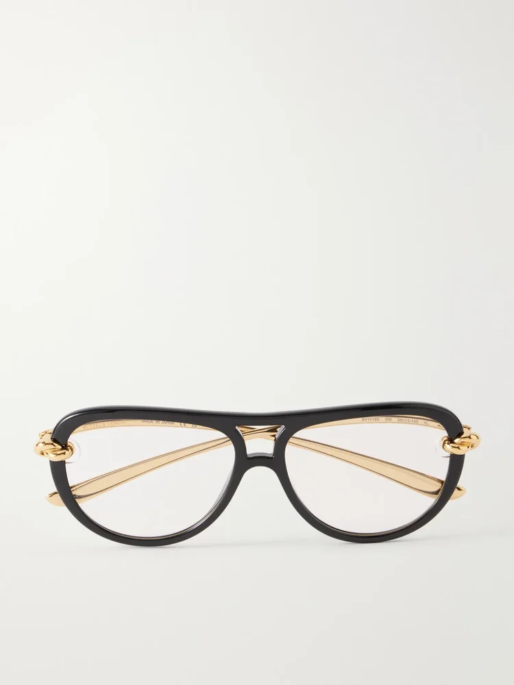New Knot aviator-style gold-tone metal and injected sunglasses