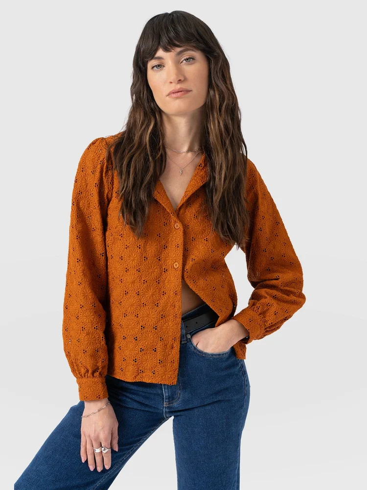 Saint + Sofia Tabitha Blouse - Tan