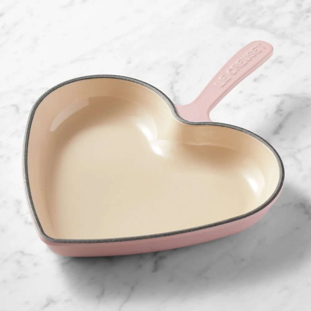 Enameled Cast Iron Heart Skillet Fry Pan