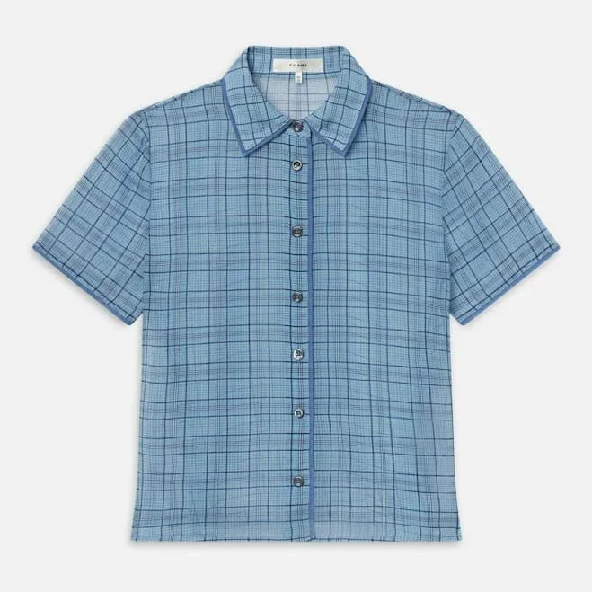 FRAME Women's The Silk Plaid Shirt