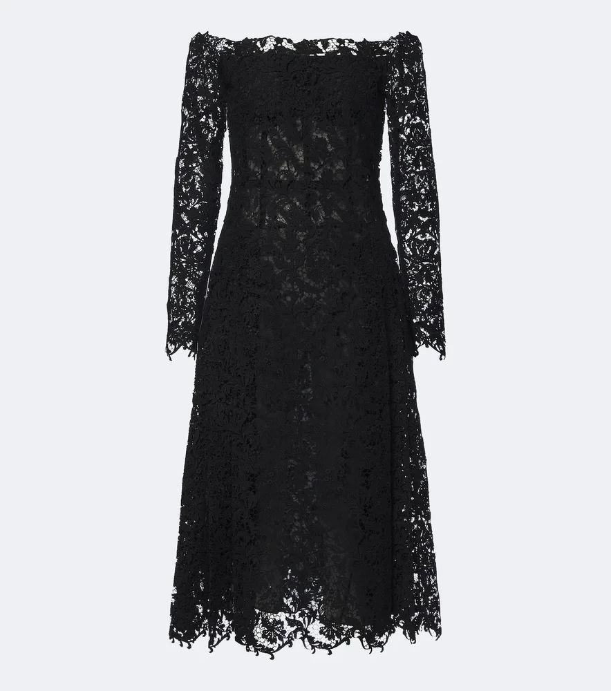 Off-shoulder lace bustier dress