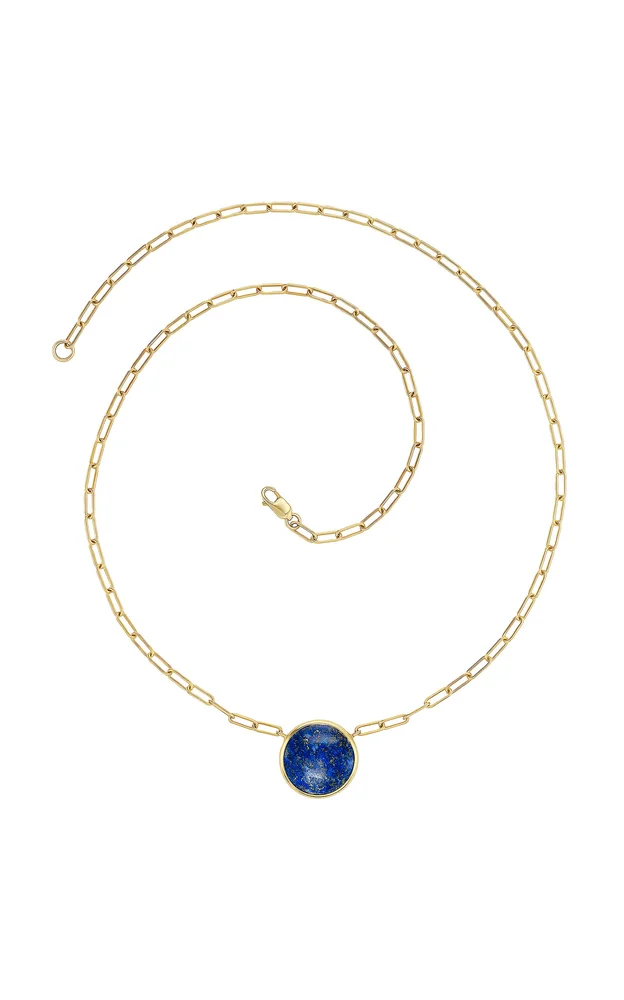 18K Yellow Gold Lapis Necklace