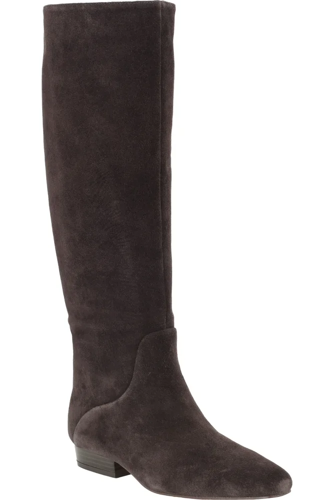 Slona Knee High Wide Calf Suede Flat Boot
