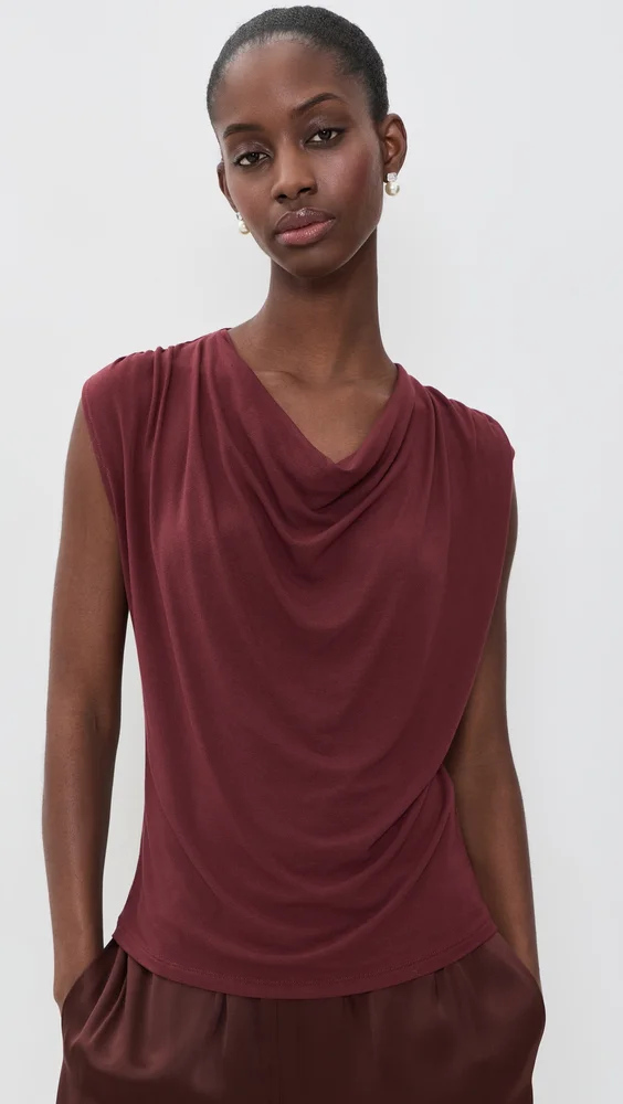 Draped Cowl Neck Top
