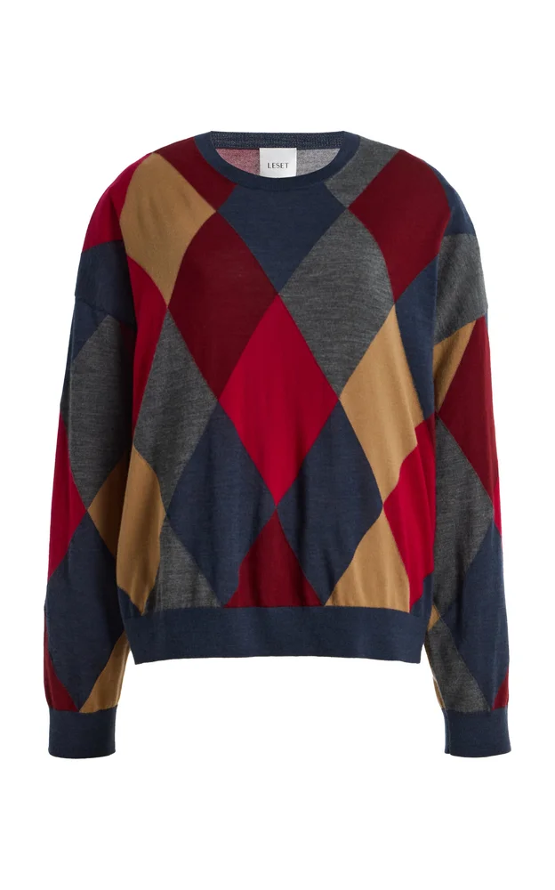 James Oversized Argyle Wool Sweater
