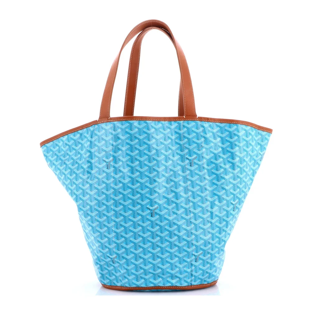 Pre-Owned Belharra Reversible Tote Coated Canvas in Blue