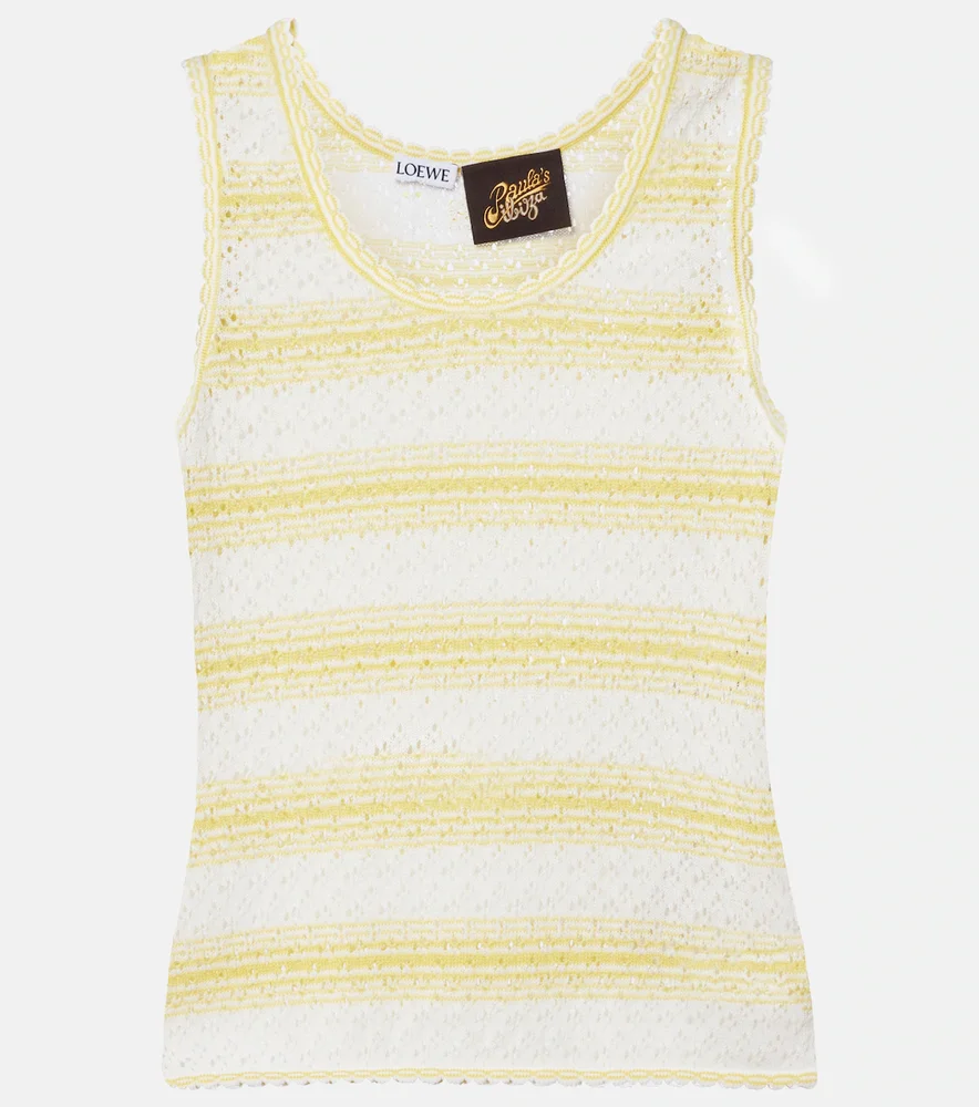 Paula's Ibiza pointelle cotton-blend top
