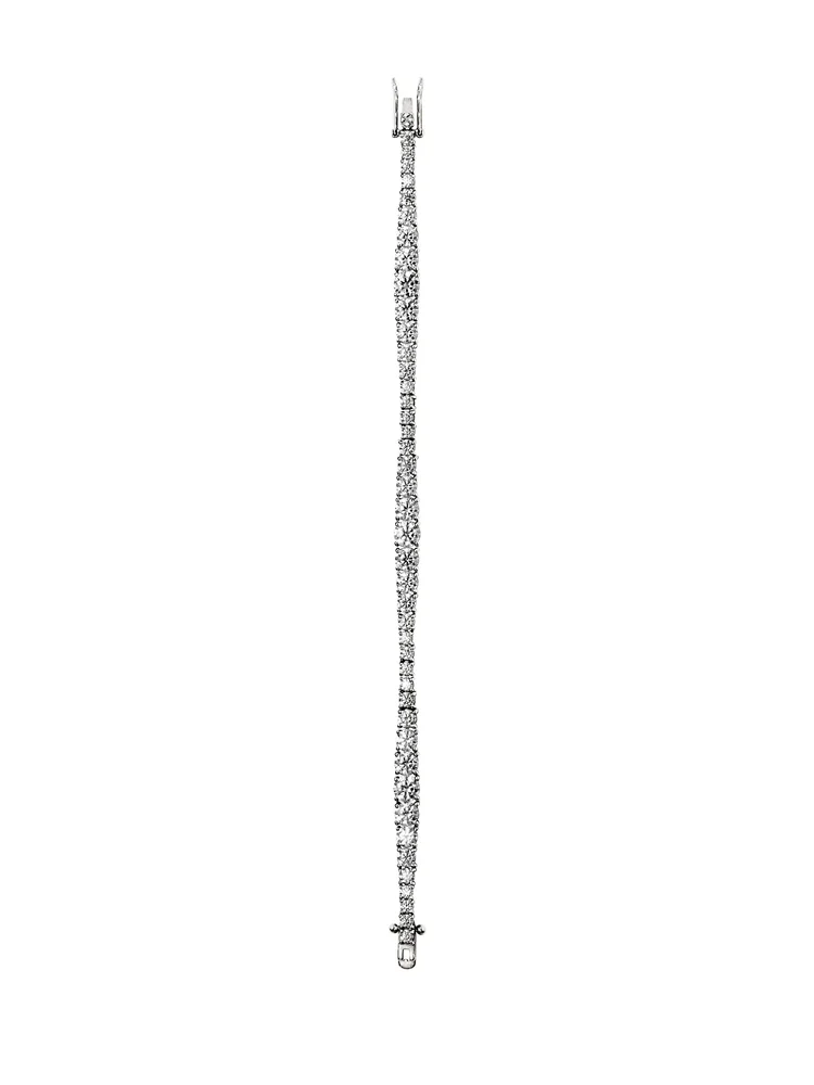 ISADORA RIVIÈRE BRACELET IN LAB WHITE SAPPHIRE, STERLING SILVER - 6 inches