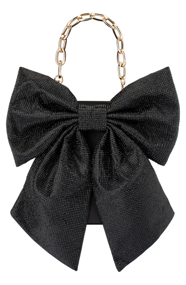 Drew Crystal Bow Top Handle Bag