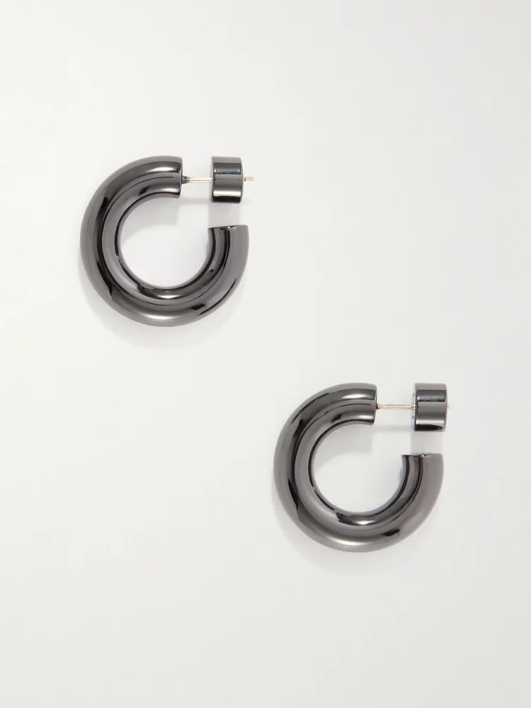Natasha micro rhodium-plated earrings