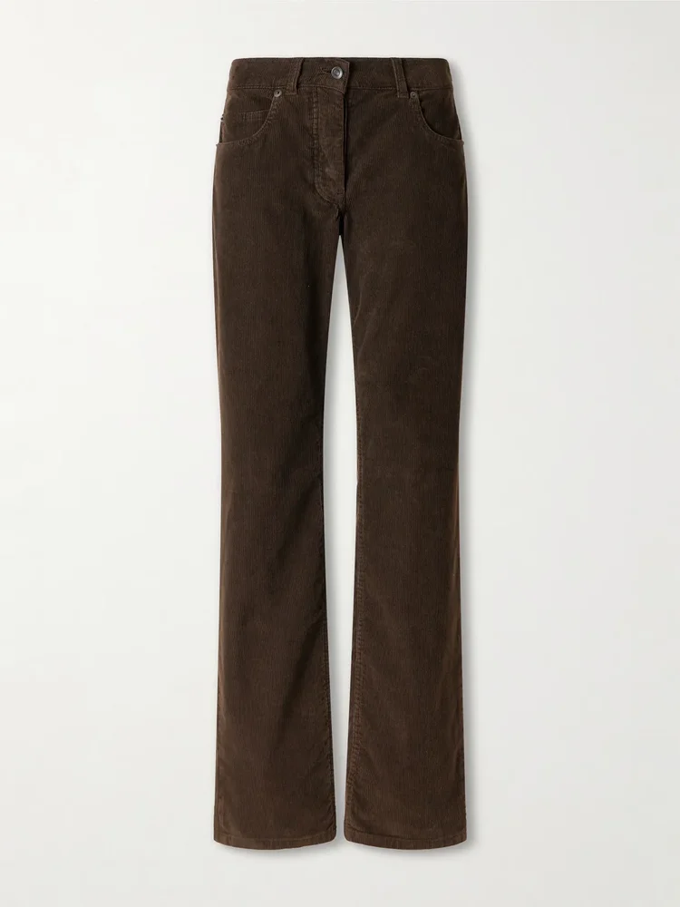 Frava cotton-corduroy mid-rise straight-leg pants