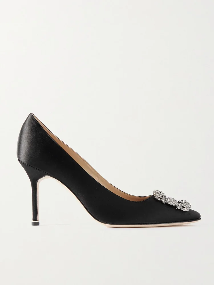 Hangisi 90 crystal-embellished satin pumps