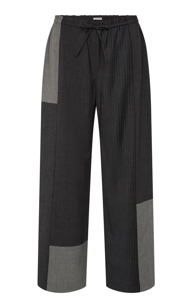 Wool-Blend Patchwork Everyday Pants