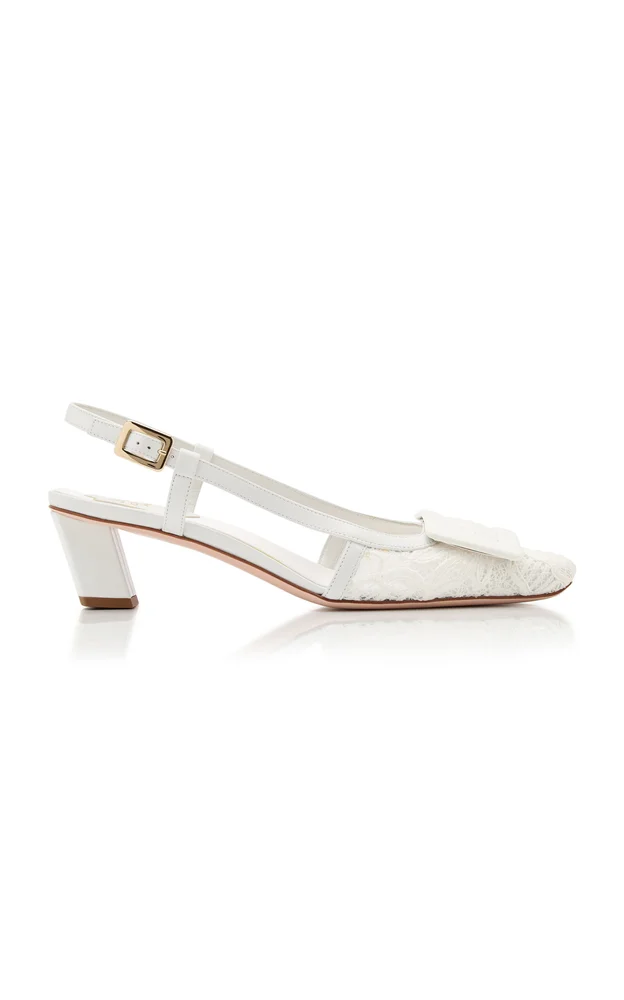 Belle Vivier Lace Slingback Pumps