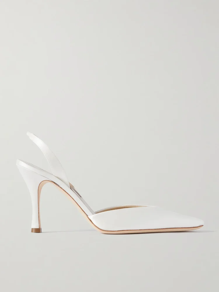 Hannah satin slingback pumps