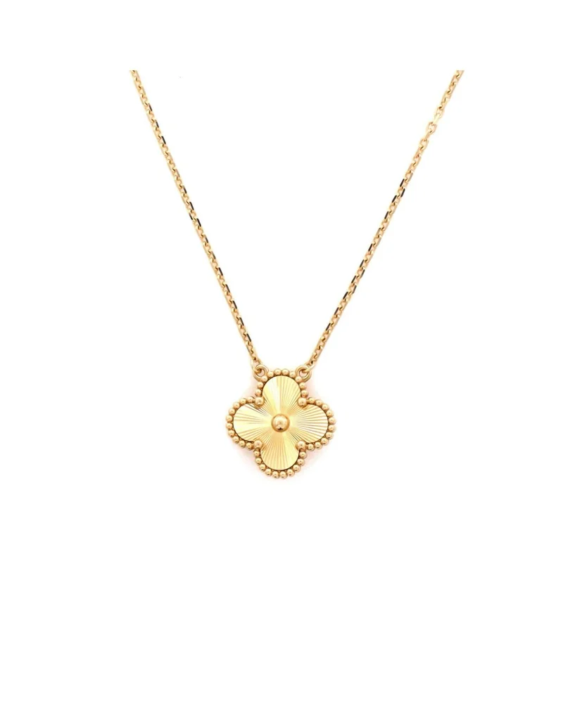 Pre-Owned Vintage Alhambra Pendant Necklace, Guilloché Gold