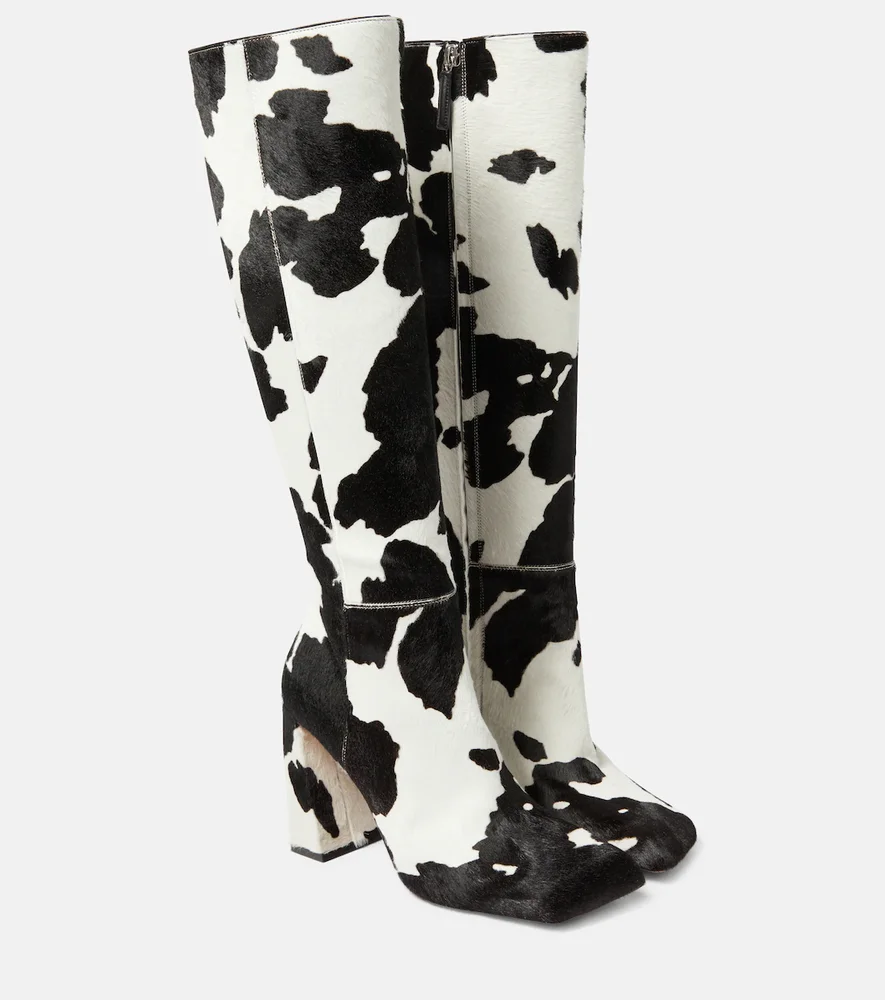 Marine Calf-Hair Knee-High Boots