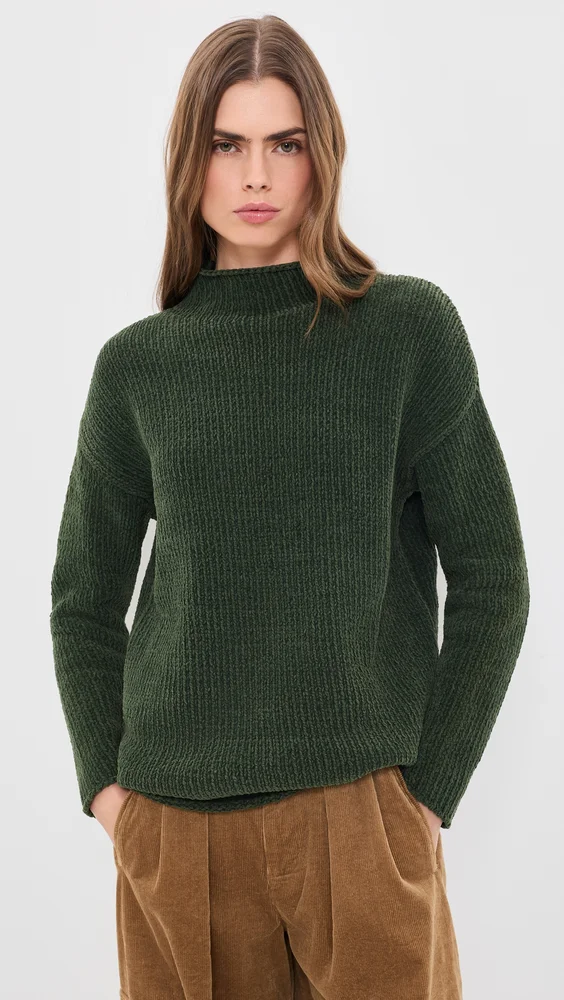 Mock Neck Elongated Sweater