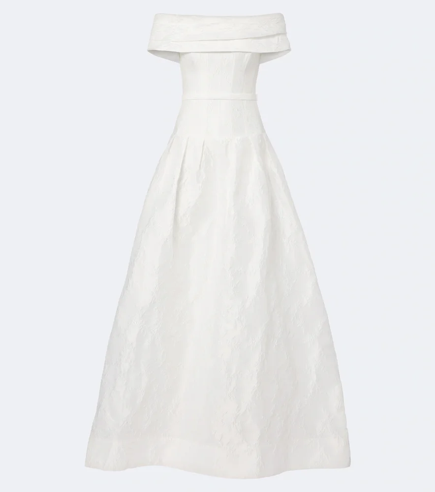Bridal Revolution off-shoulder bustier gown