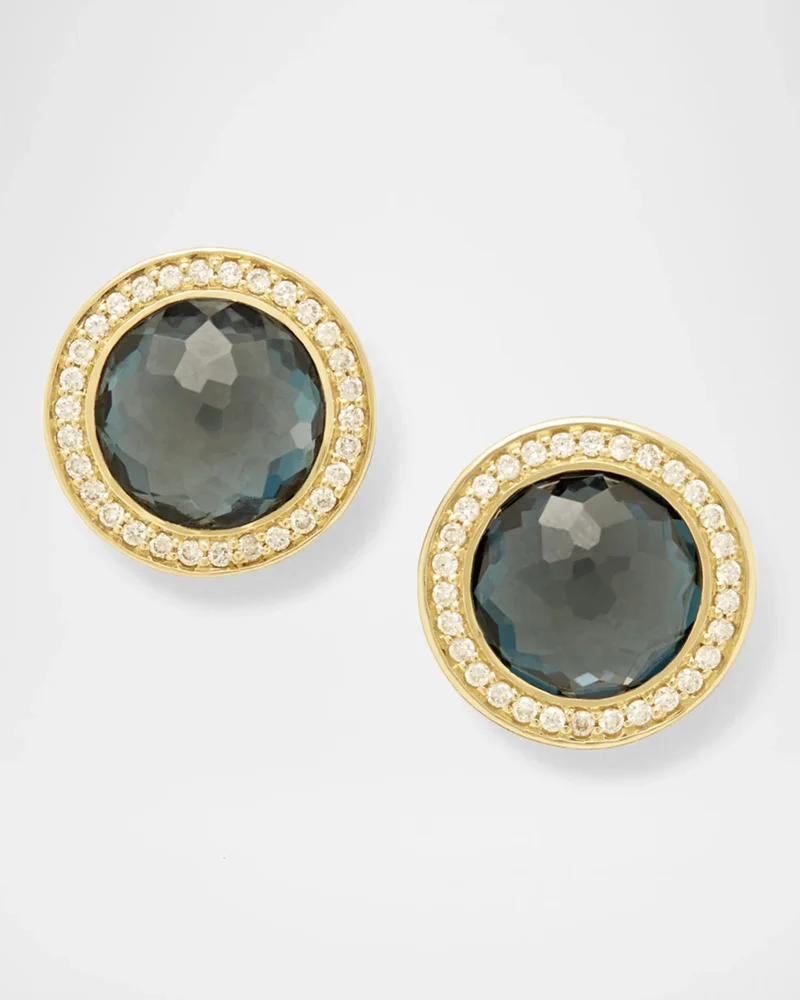 Stud Earrings in 18K Gold with Diamonds