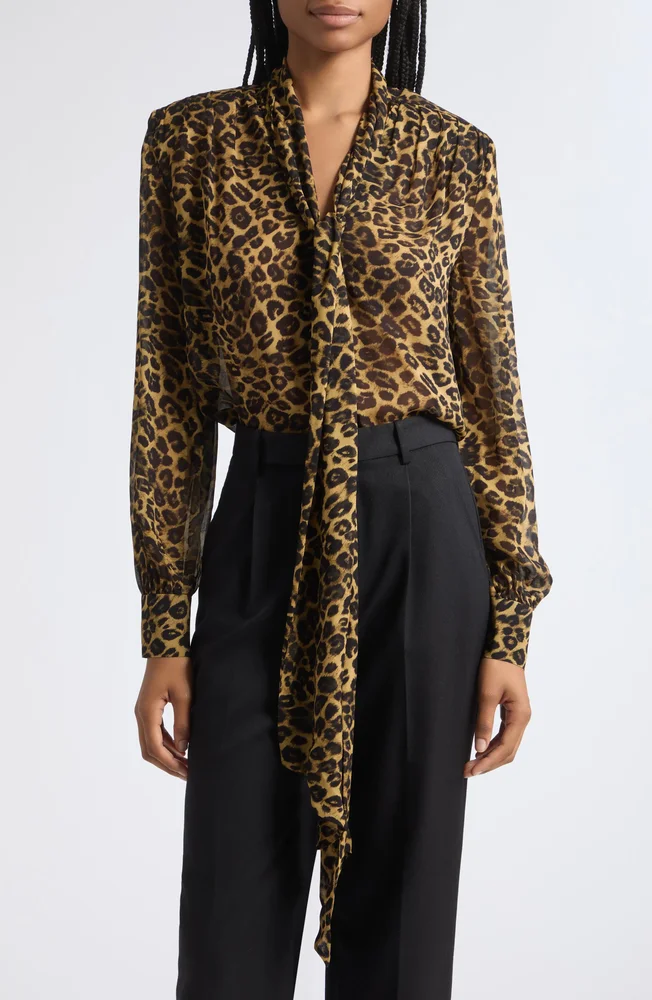 Kaila Tie Neck Chiffon Top