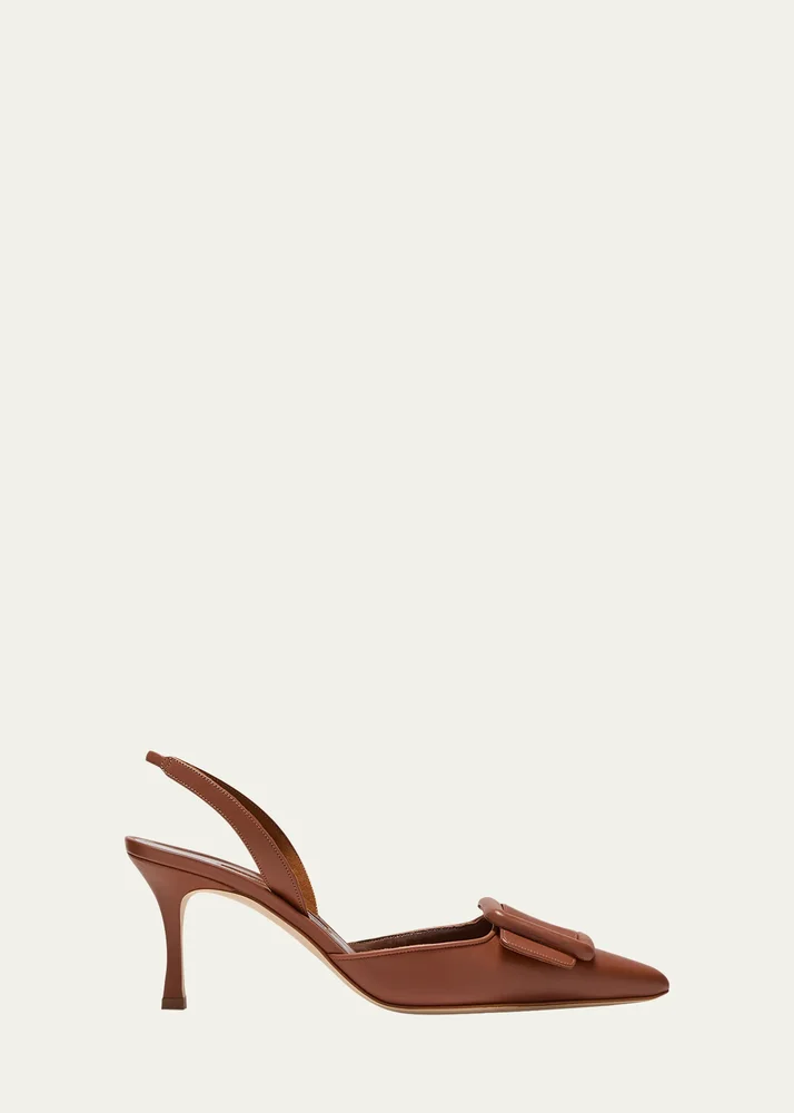 Maysli Leather Buckle Halter Pumps