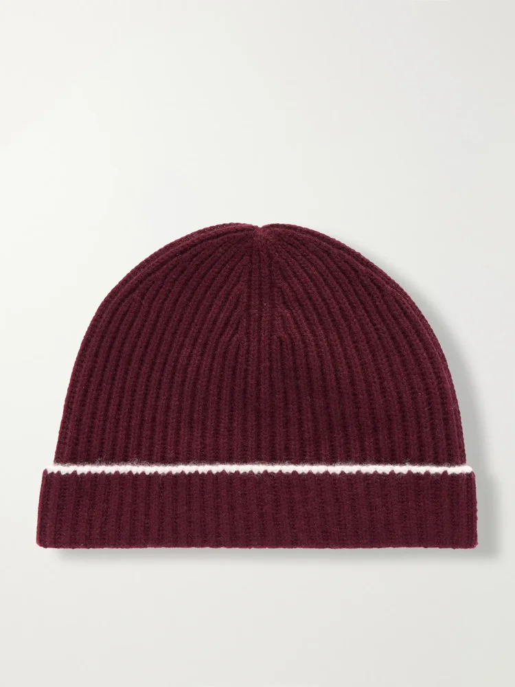 New Redwood ribbed cashmere beanie