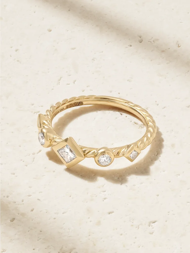 Petite Modern Renaissance 18-karat gold diamond ring
