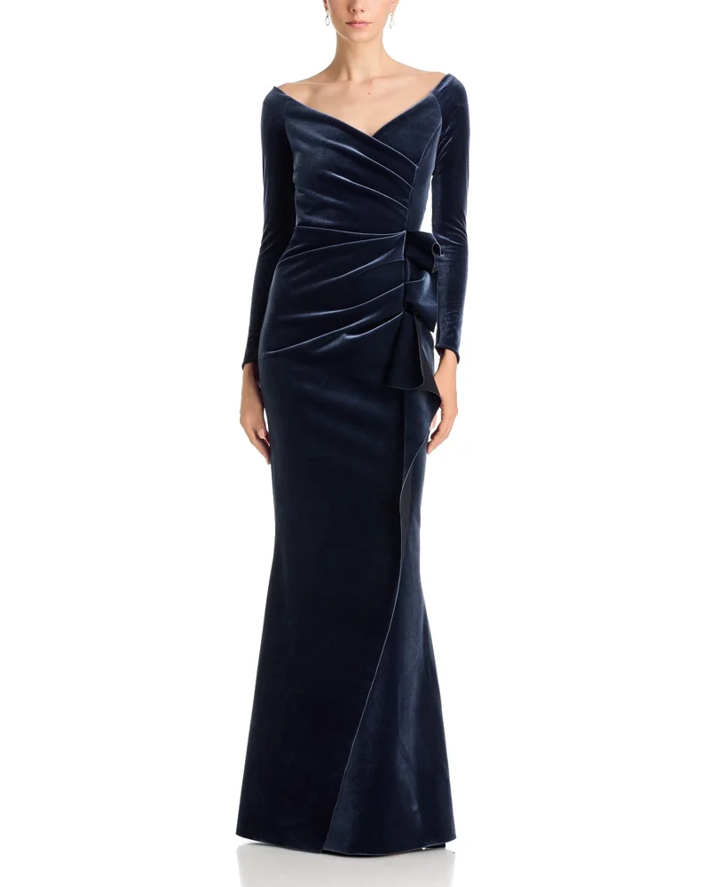 Silveria Off-the-Shoulder Velvet Gown