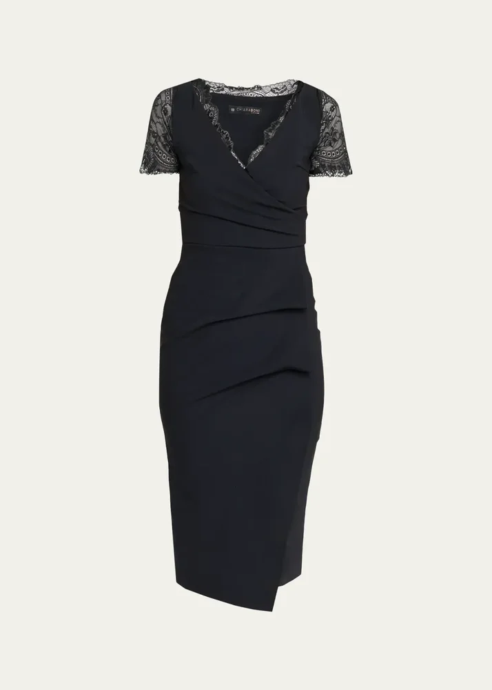 Brynn Lace-Embellished Bodycon Midi Dress