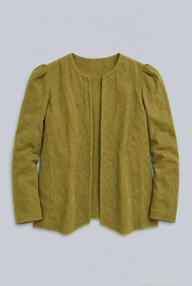 Paula Puff Shoulder Blazer - Green