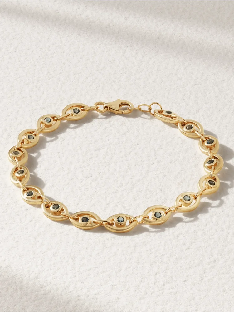 14-karat gold topaz tennis bracelet