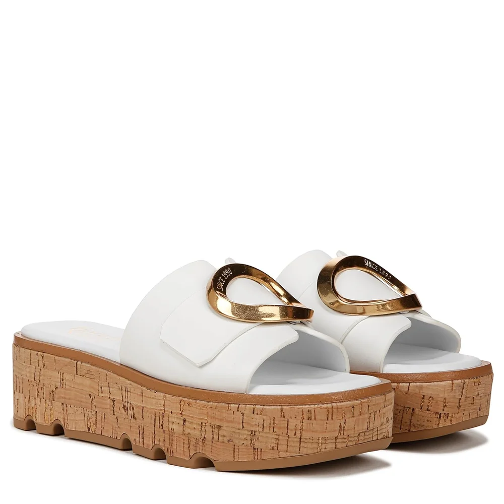 Hoda Cork Platform Slide Sandals