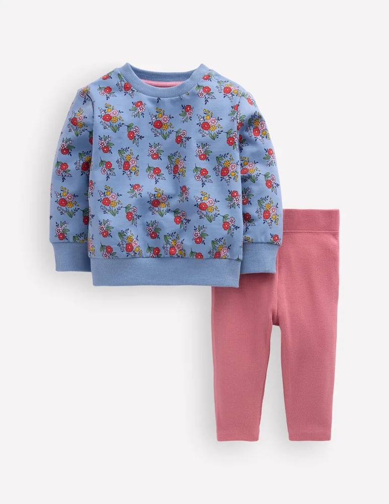 Sweatshirt & Legging Set-Blue Sprouting Garden