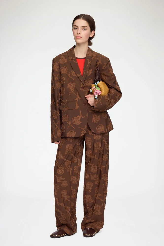 Trousers in Brown Fil Coupe