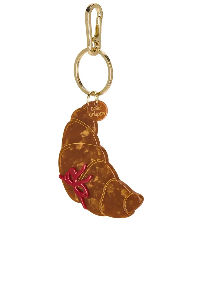 Hand-painted Bag Charm - Bow Croissant