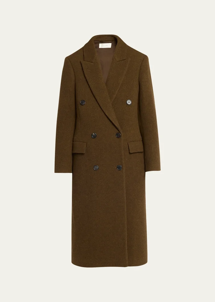 Bamira Wool Double-Breasted Long Coat