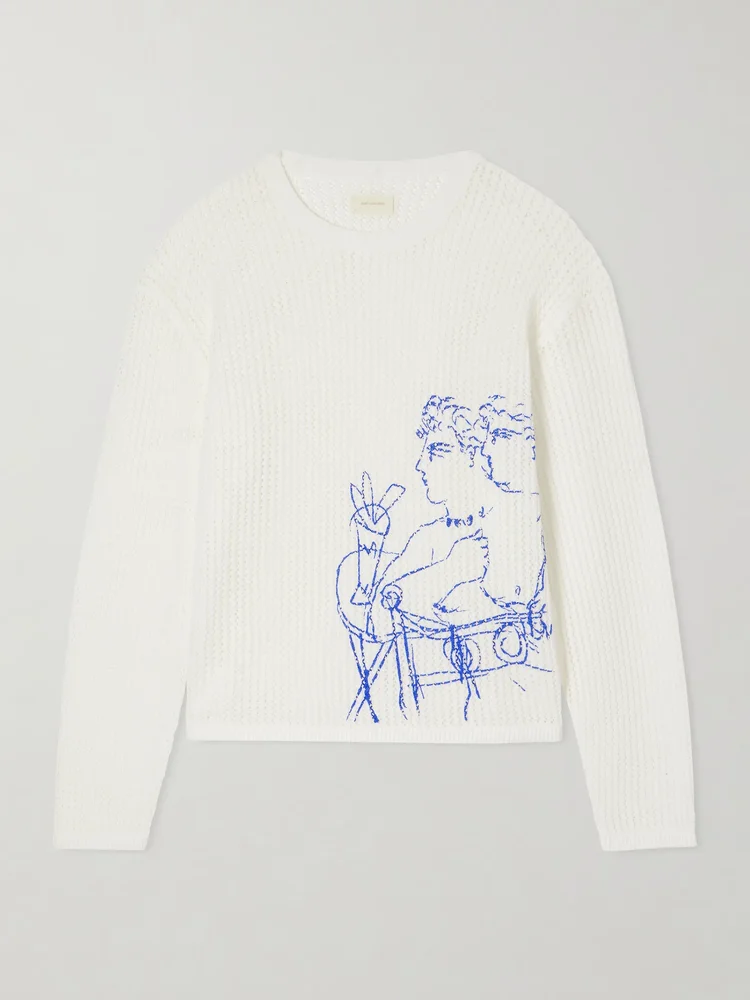 Artiste embroidered mesh sweatshirt