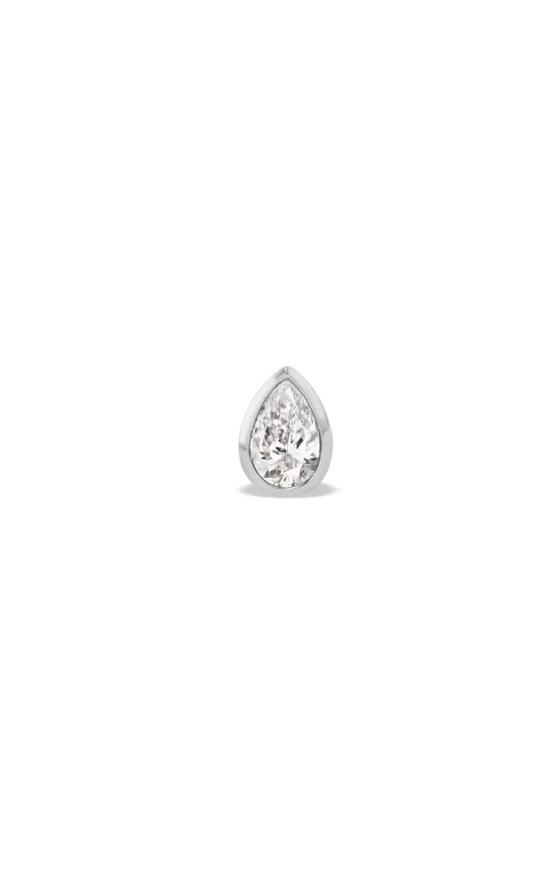 14K White Gold Diamond Single Earring