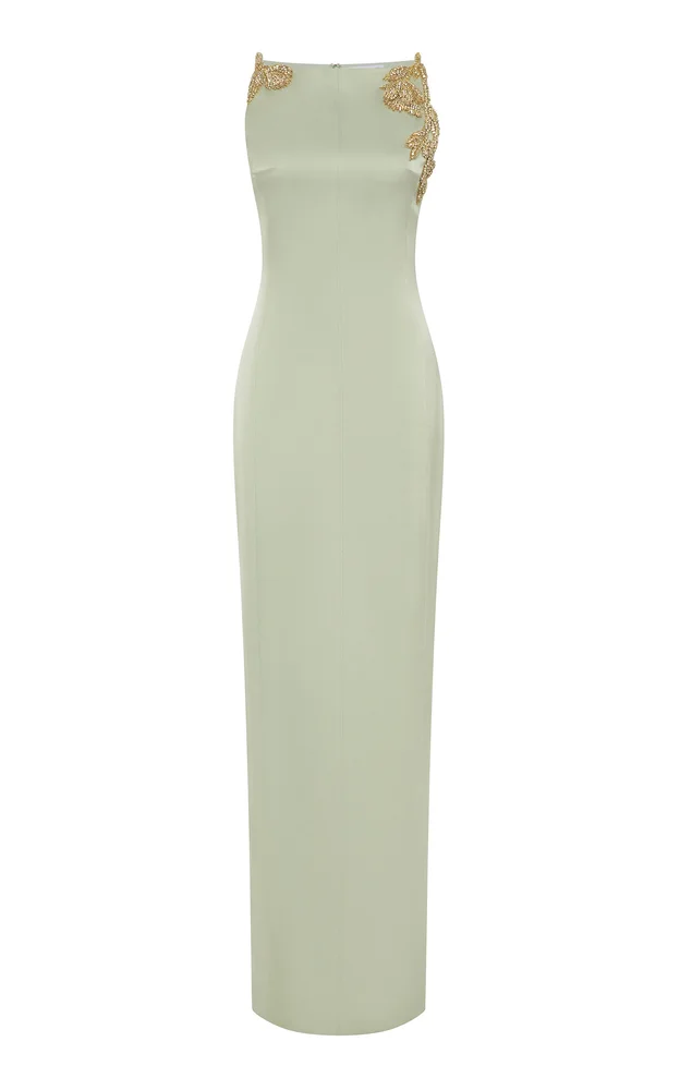 Sorrento Embellished Satin Column Gown