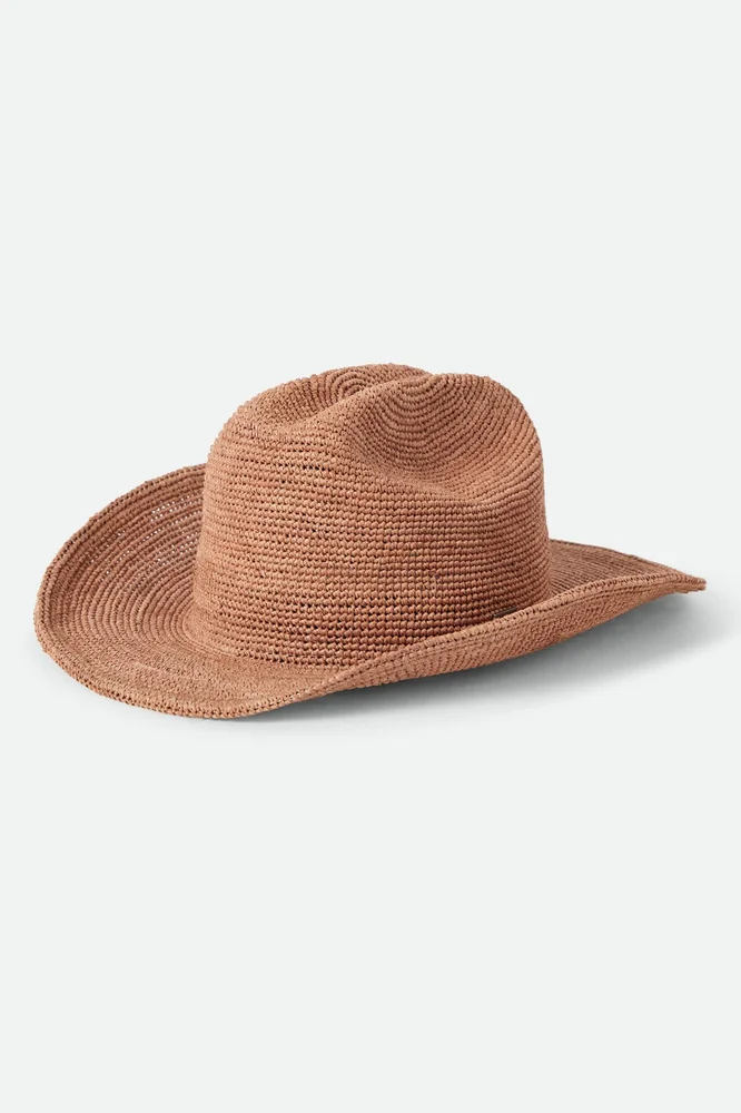 Odessa Straw Packable Cowboy Hat in Italian Clay