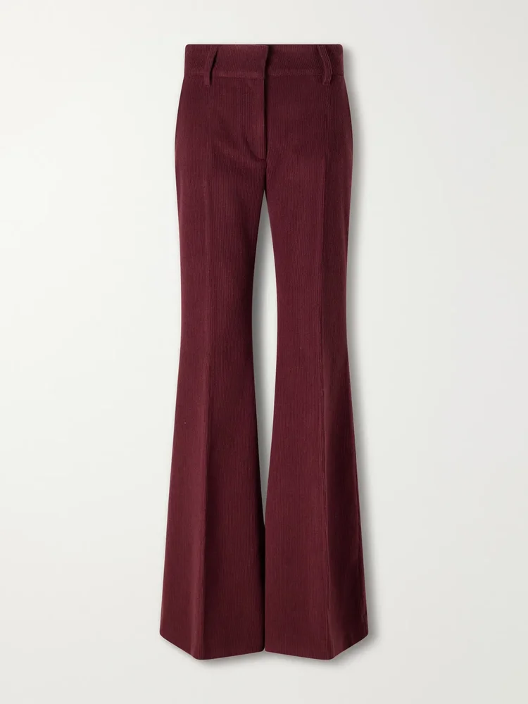 Rhein cashmere and wool-blend flared pants