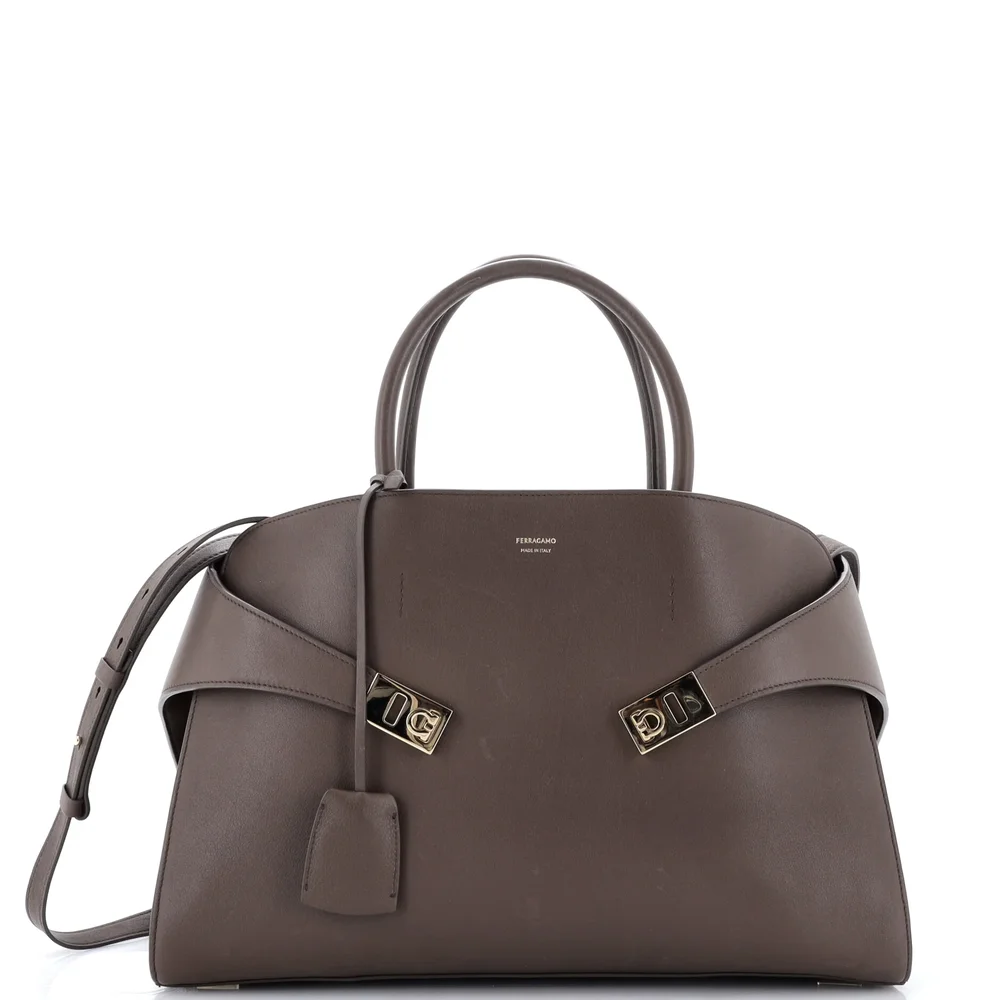 Pre-Owned Hug Top Handle Bag Large Leather